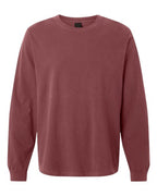 BELLA + CANVAS Unisex Heavyweight Garment-Dyed Long Sleeve Tee - Washed Maroon