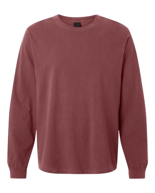 BELLA + CANVAS Unisex Heavyweight Garment-Dyed Long Sleeve Tee - Washed Maroon