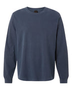 BELLA + CANVAS Unisex Heavyweight Garment-Dyed Long Sleeve Tee - Washed Navy