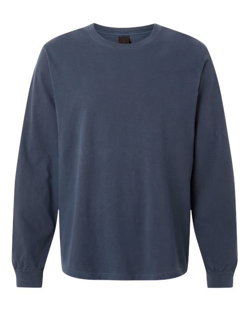 BELLA + CANVAS Unisex Heavyweight Garment-Dyed Long Sleeve Tee - Washed Navy