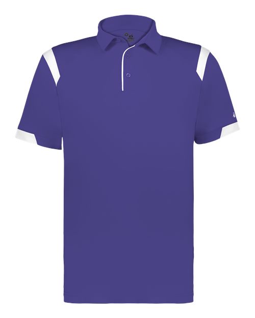 Badger Unisex On the Rise Polo (Part 2 of 2) - Purple/ White
