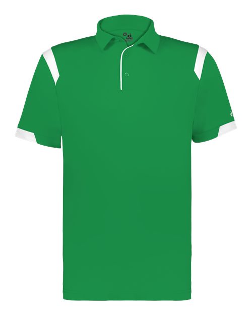 Badger Unisex On the Rise Polo (Part 1 of 2) - Kelly/ White