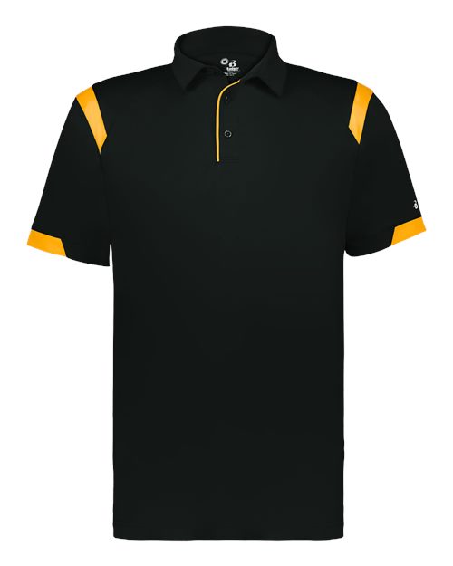 Badger Unisex On the Rise Polo (Part 1 of 2) - Black/ Gold