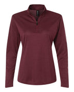 AllPro Women's Pro-Lock Performance Mélange Quarter-Zip Pullover - Maroon Melange