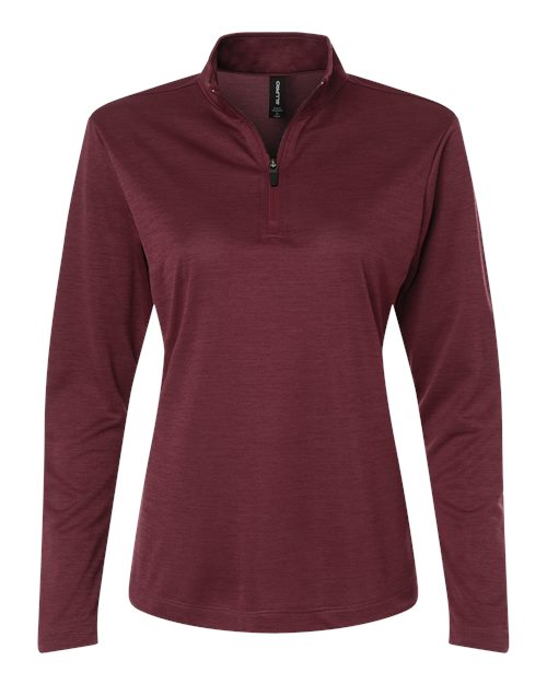 AllPro Women's Pro-Lock Performance Mélange Quarter-Zip Pullover - Maroon Melange