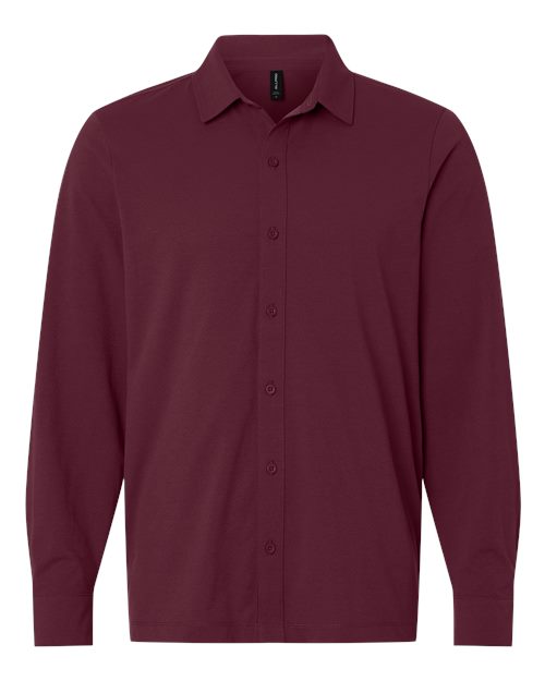 AllPro Men's Pro-Flex Sorona® Button Down Shirt - Maroon