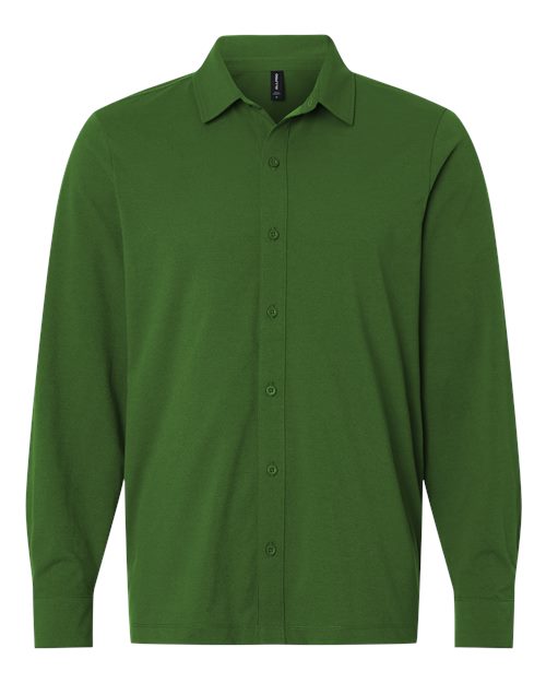 AllPro Men's Pro-Flex Sorona® Button Down Shirt - Olive Green