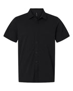 AllPro Men's Pro-Flex Sorona® Button Down Short Sleeve Shirt - Black