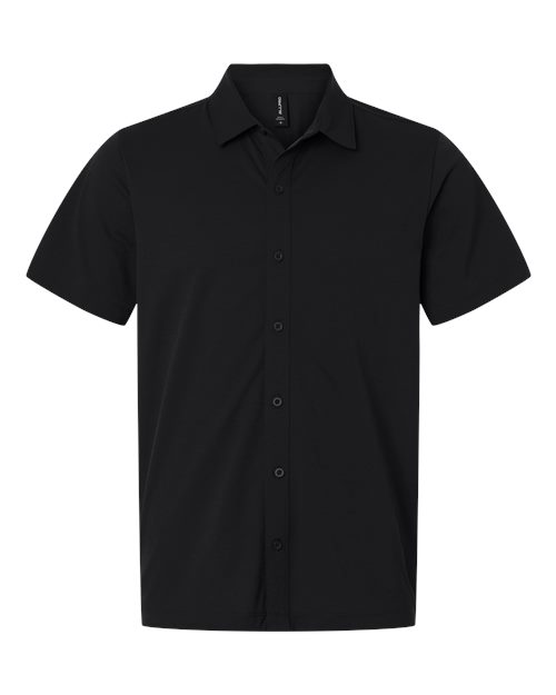 AllPro Men's Pro-Flex Sorona® Button Down Short Sleeve Shirt - Black