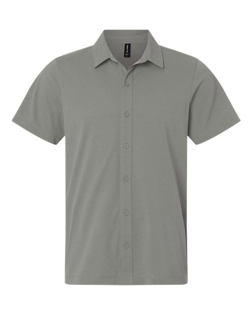 AllPro Men's Pro-Flex Sorona® Button Down Short Sleeve Shirt - Greystone