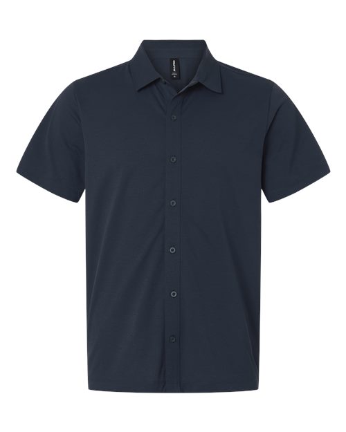AllPro Men's Pro-Flex Sorona® Button Down Short Sleeve Shirt - Navy