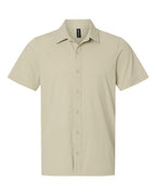 AllPro Men's Pro-Flex Sorona® Button Down Short Sleeve Shirt - Sand
