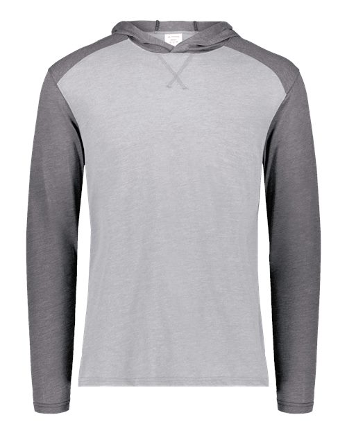 Augusta Sportswear Unisex Gameday Vintage Hooded Long Sleeve T-Shirt - Grey Heather/ Carbon Heather