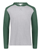 Augusta Sportswear Unisex Gameday Vintage Hooded Long Sleeve T-Shirt - Grey Heather/ Dark Green Heather
