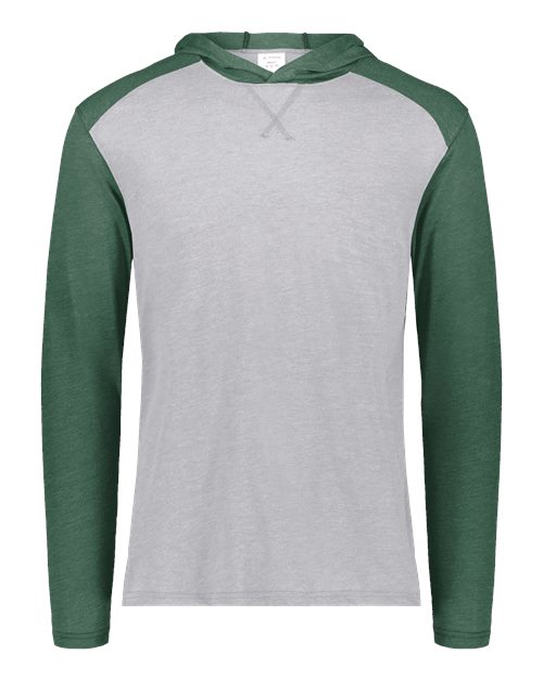 Augusta Sportswear Unisex Gameday Vintage Hooded Long Sleeve T-Shirt - Grey Heather/ Dark Green Heather