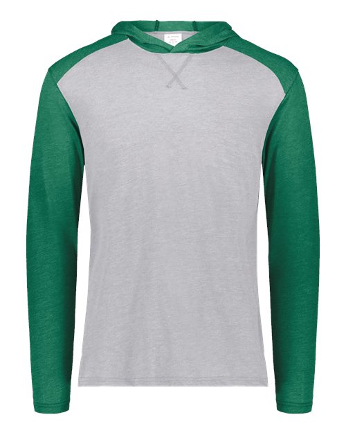 Augusta Sportswear Unisex Gameday Vintage Hooded Long Sleeve T-Shirt - Grey Heather/ Kelly Heather