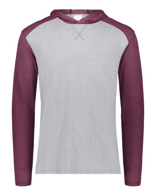Augusta Sportswear Unisex Gameday Vintage Hooded Long Sleeve T-Shirt - Grey Heather/ Maroon Heather