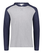 Augusta Sportswear Unisex Gameday Vintage Hooded Long Sleeve T-Shirt - Grey Heather/ Navy Heather