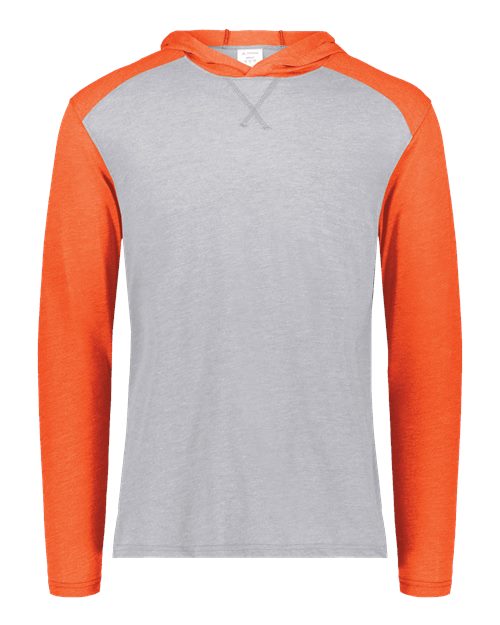 Augusta Sportswear Unisex Gameday Vintage Hooded Long Sleeve T-Shirt - Grey Heather/ Orange Heather