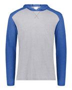 Augusta Sportswear Unisex Gameday Vintage Hooded Long Sleeve T-Shirt - Grey Heather/ Royal Heather
