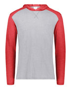 Augusta Sportswear Unisex Gameday Vintage Hooded Long Sleeve T-Shirt - Grey Heather/ Scarlet Heather