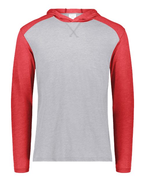 Augusta Sportswear Unisex Gameday Vintage Hooded Long Sleeve T-Shirt - Grey Heather/ Scarlet Heather