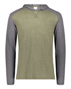 Augusta Sportswear Unisex Gameday Vintage Hooded Long Sleeve T-Shirt - Olive Heather/ Carbon Heather