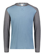 Augusta Sportswear Unisex Gameday Vintage Hooded Long Sleeve T-Shirt - Storm Heather/ Carbon Heather