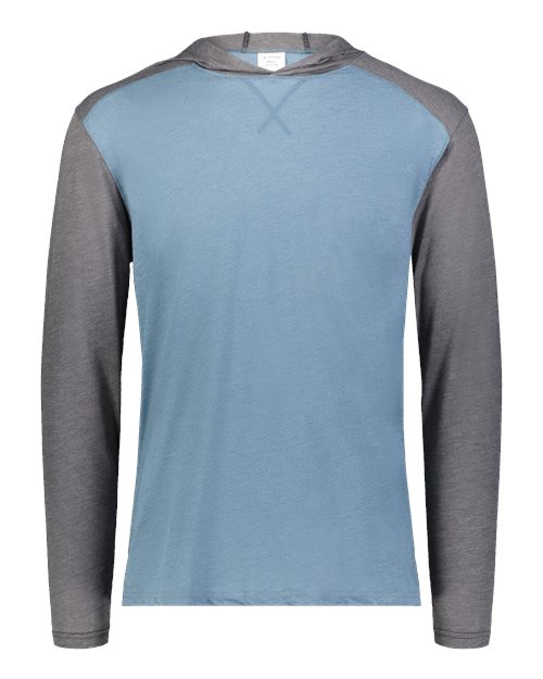 Augusta Sportswear Unisex Gameday Vintage Hooded Long Sleeve T-Shirt - Storm Heather/ Carbon Heather