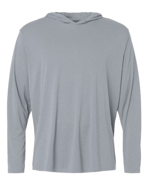 AllPro Unisex Pro-Lock Performance Hooded Long Sleeve T-Shirt - Heather Steel