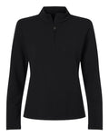 AllPro Women's Stretch Quarter-Zip Fleece Pullover - Black