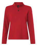 AllPro Women's Stretch Quarter-Zip Fleece Pullover - Red