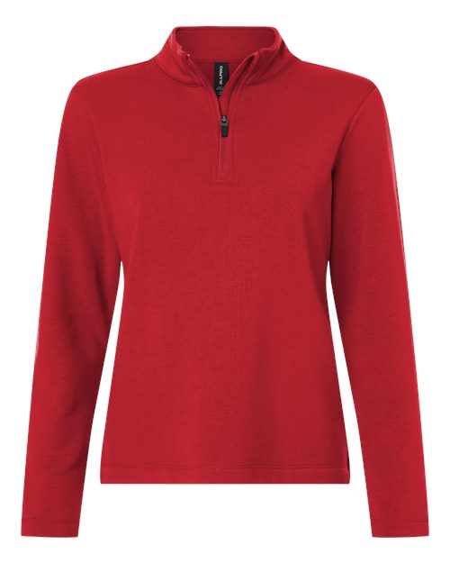 AllPro Women's Stretch Quarter-Zip Fleece Pullover - Red