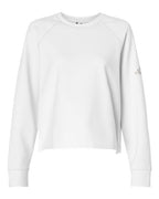Adidas Women's Beyond Side-Snap Crewneck Sweatshirt - White