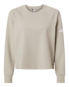 Adidas Women's Beyond Side-Snap Crewneck Sweatshirt - Wonder Alumina
