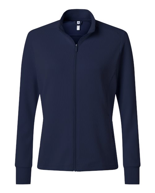 Adidas Women's Performance Textured Full-Zip Jacket - Collegiate Navy