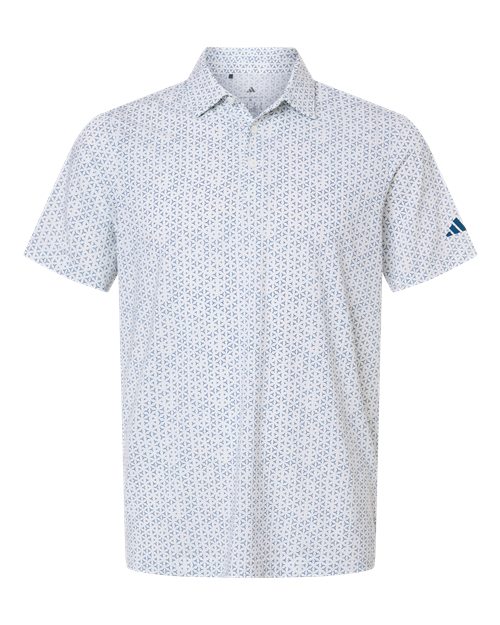 Adidas Men's Ultimate365 Mesh Tango Print Climacool Polo - White/ Dusky Petrol