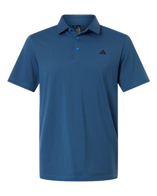 Adidas Men's Performance Textured Polo - Lucid Ray Blue/ Black