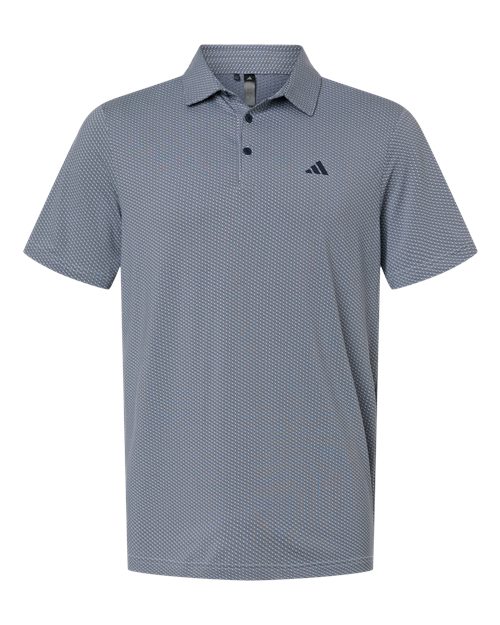 Adidas Men's Performance Textured Polo - White/ Collegiate Navy