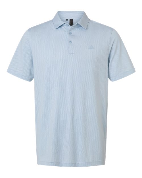 Adidas Men's Performance Textured Polo - White/ Crystal Sky
