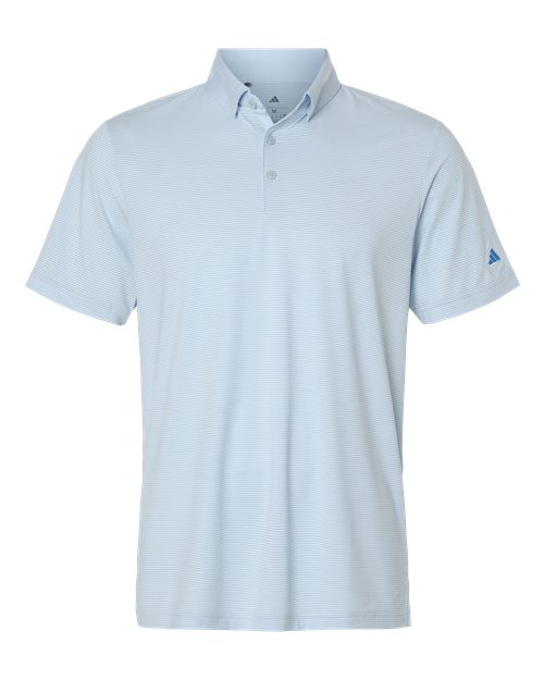 Adidas Men's Ultimate365 Pencil Stripe Climacool Polo - Crystal Sky/ Lucid Ray Blue
