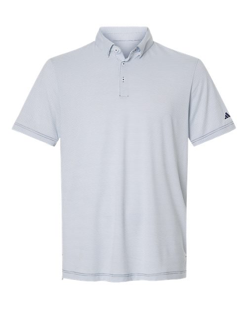 Adidas Men's Ultimate365 Pencil Stripe Climacool Polo - White/ Collegiate Navy