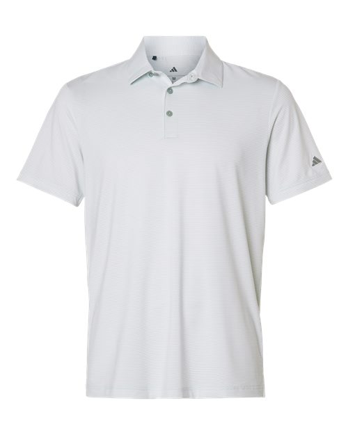 Adidas Men's Ultimate365 Pencil Stripe Climacool Polo - White/ Wonder Sage