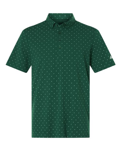 Adidas Men's Ultimate365 Micro Print Polo - Collegiate Green