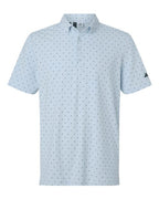 Adidas Men's Ultimate365 Micro Print Polo - Crystal Sky