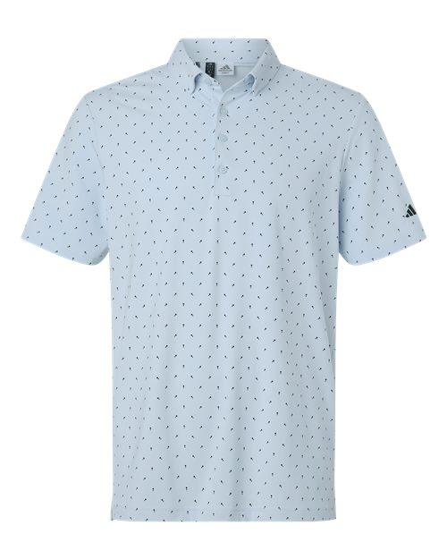 Adidas Men's Ultimate365 Micro Print Polo - Crystal Sky