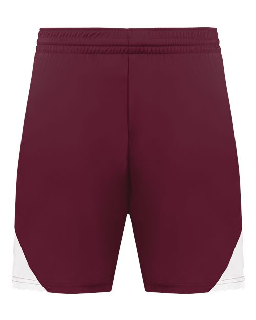 Augusta Sportswear Men's Step-Back Basketball Shorts - Maroon/ White
