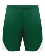 Augusta Sportswear Youth Step-Back Basketball Shorts - Dark Green/ White
