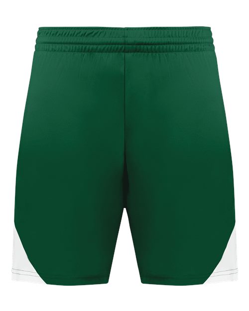 Augusta Sportswear Youth Step-Back Basketball Shorts - Dark Green/ White
