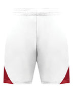 Augusta Sportswear Youth Step-Back Basketball Shorts - White/ Red